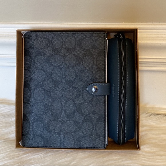 NWT💃Coach Boxed Notebook And Pencil Case Gift Set Colorblock Signature Canvas - Picture 3 of 6